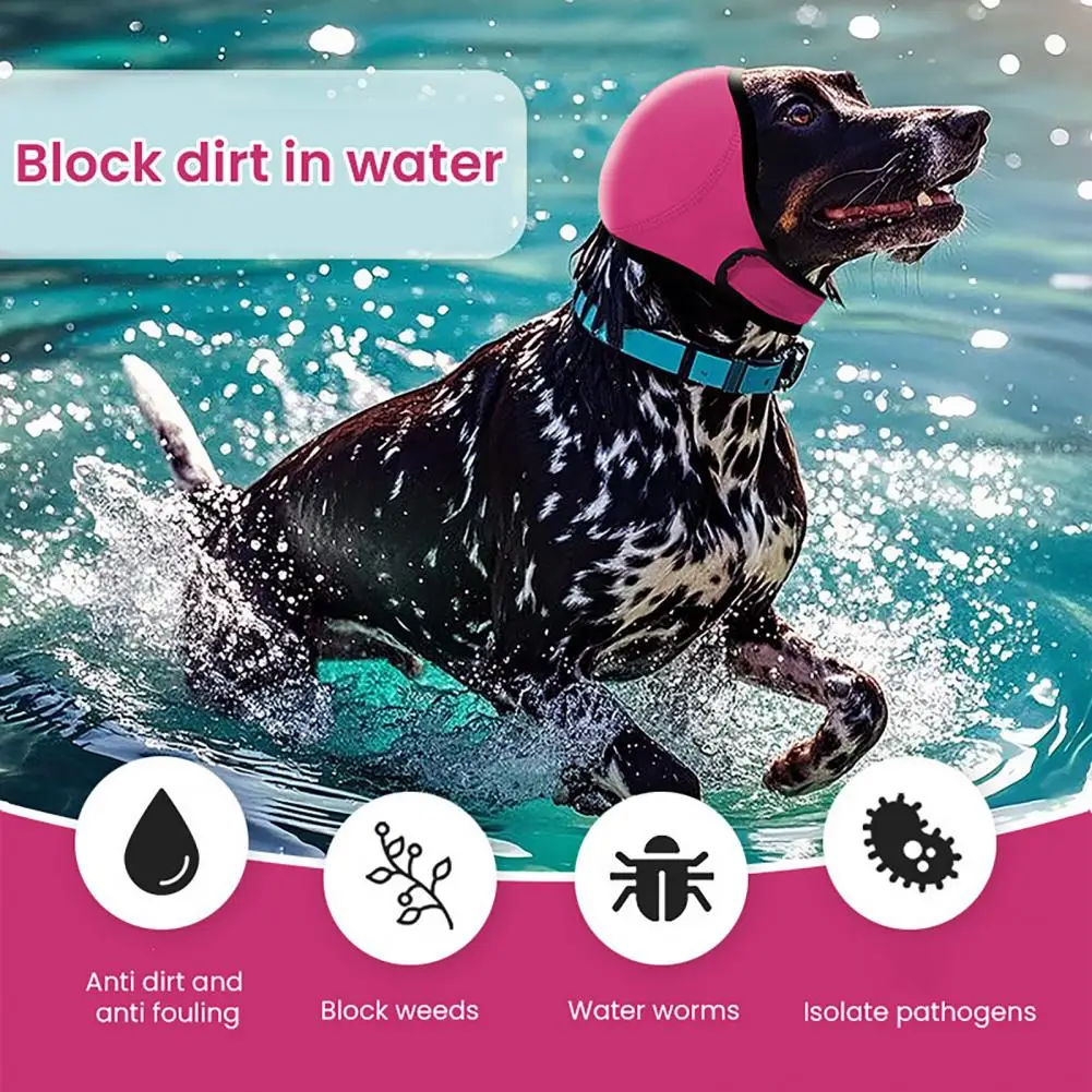Pet Swimming Ear Protection Cover Waterproof Dog Ear Cover Bath Shower Cap Swimming Grooming Ear Protection Wrap Pet Anxiety