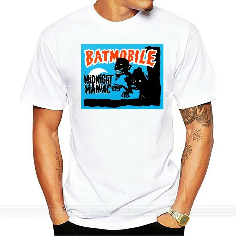 Camiseta de algodón UNISEX, camisa de moda, talla europea, psychilly BATMOBILE, mad sin meteoros, guana batz, Verano