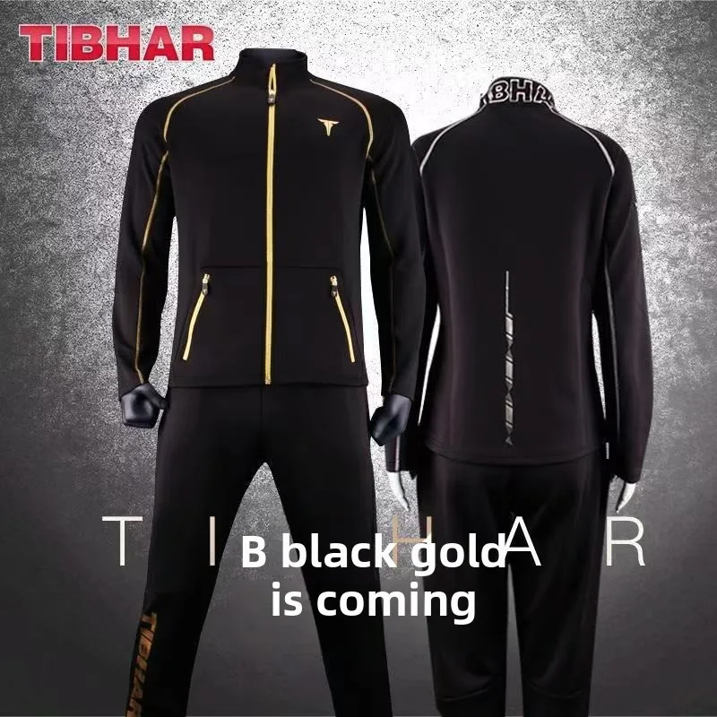 

TIBHAR upright sportswear hoodie table tennis sportswear autumn and winter plus velvet long sleeved suit Stella pullover