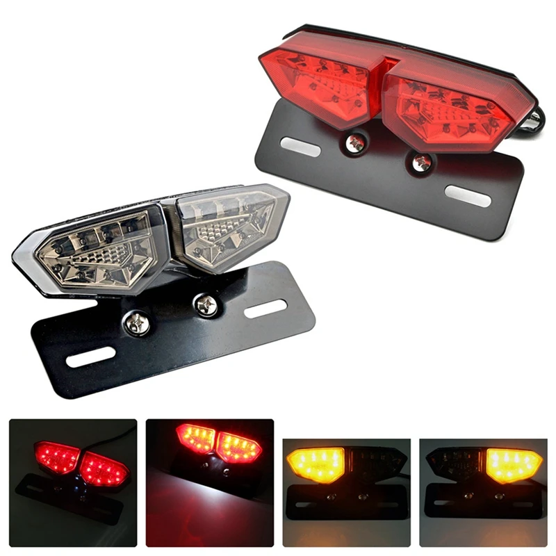 New Tail Light For Motorcycle All Terrain Beach Bike 12V LED Big Butterfly Licence Brake Light Lenses