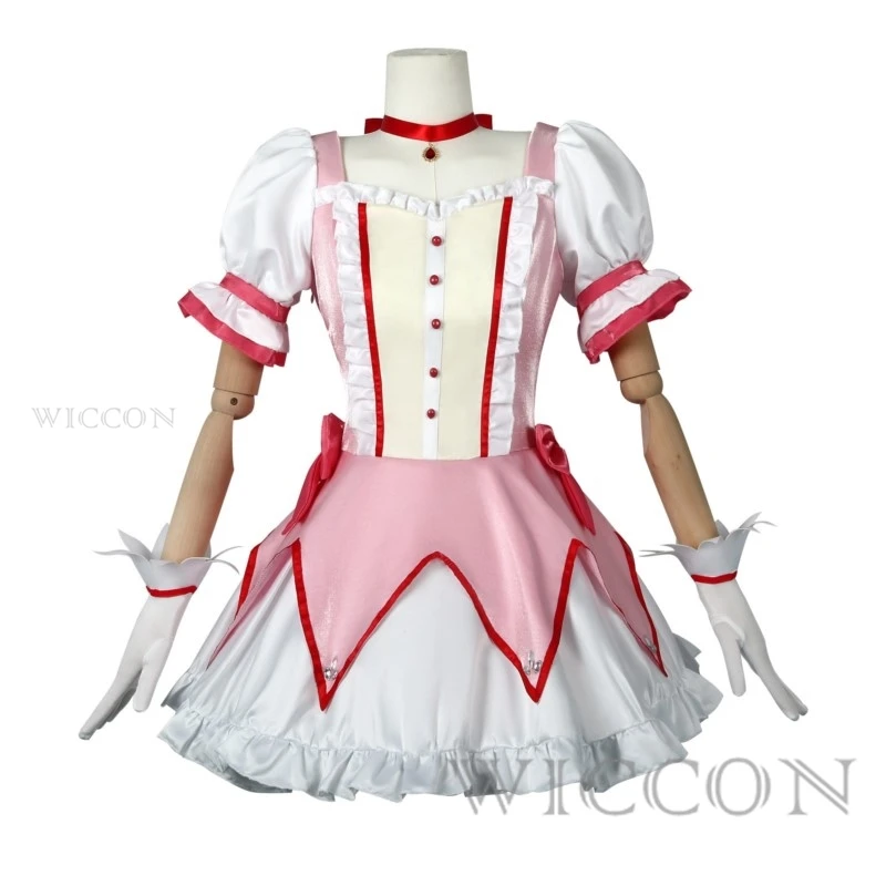 Unisex Anime Cos Puella Magi Madoka Magica Kaname Madoka Cosplay Kostüme Halloween Weihnachts feier setzt Uniform Anzüge