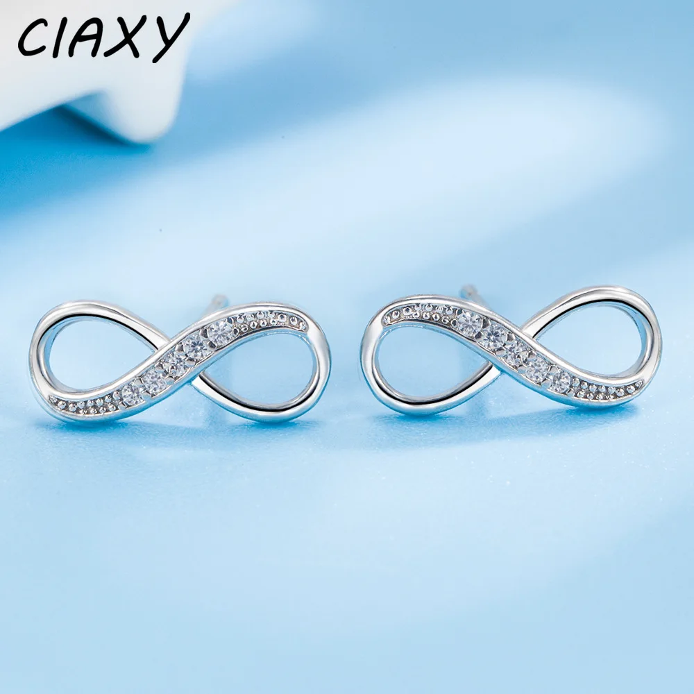 2023 New In Mobius Infinity 8 Word Shape Stud Earrings Women\'s Cute Number Small Zircon Earring Piercing Jewelry Aretes De Mujer