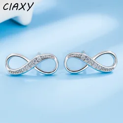 2023 New In Mobius Infinity 8 Word Shape Stud Earrings Women's Cute Number Small Zircon Earring Piercing Jewelry Aretes De Mujer