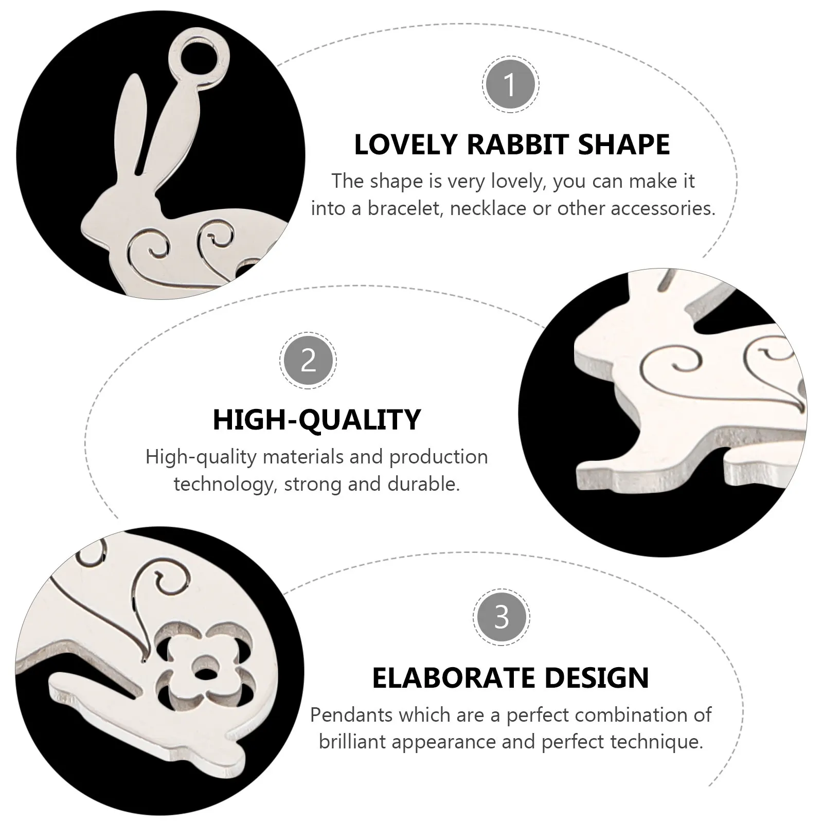 10 Pcs Charm for Jewelry Making Lovely Rabbit Charms Bunny Pendant DIY Necklace