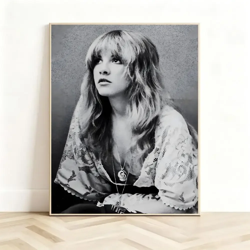 Folk Celebrity S-Stevie Nicks Poster Classic Self-Adhesive PP Wall Sticker for Living Room Bar Decor Gift