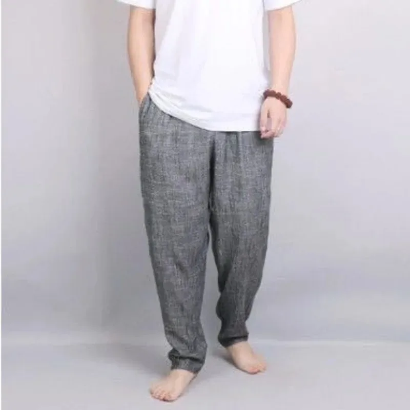 

Casual Pants Man Wide Cropped Trousers Men Summer Harem Thin Loose Baggy High Quality Aesthetic Big Size Cheap Sale New In Y2k