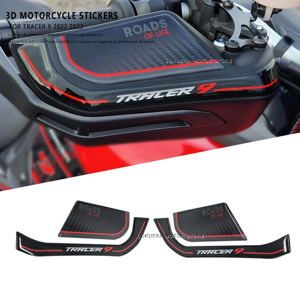 

For Yamaha TRACER 9 2022 2023 3D Sticker Motorcycle Accessories Resin Scratch Resistant Windshield Handguards Protection Sticker