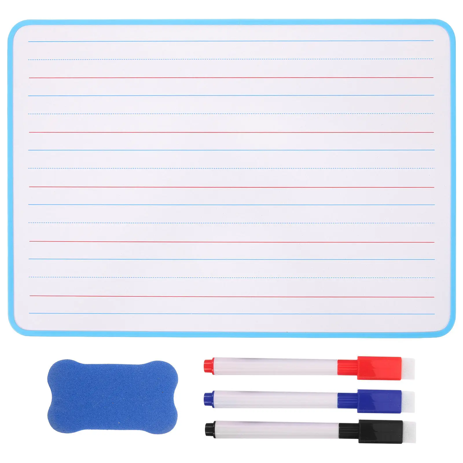Small Double Sided Lined Whiteboard Dry Erase Board for Students Home School Use Writing Habit Training Tool