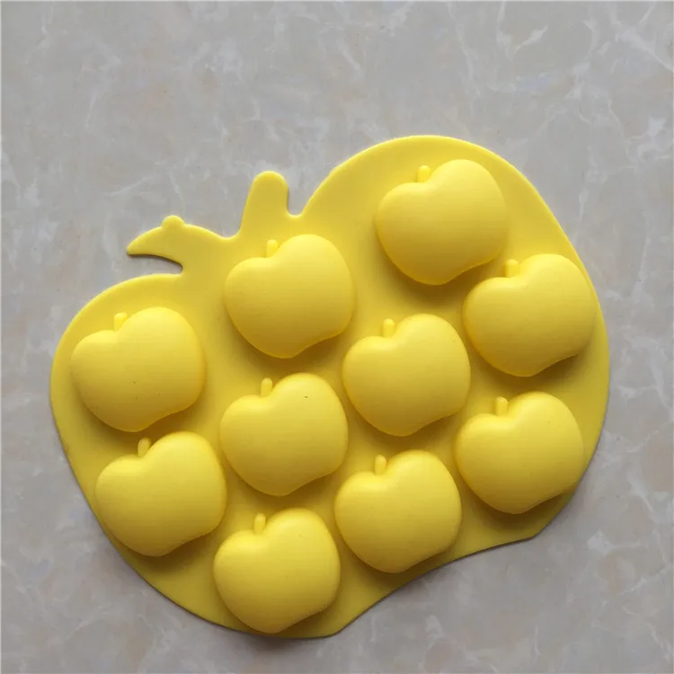 10-even Creative Silicone Apple Gel Mold Pudding Cold Process Soap Mould Reusable 059