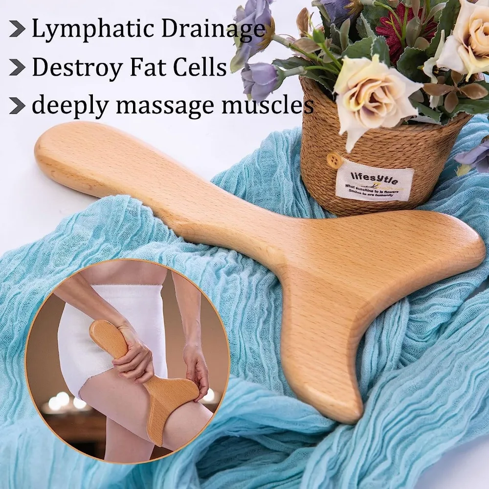 Ohio eur Thérapeutique en Bois, Kit de Proximité Lymphatique Anti-Cellulite, Contour du Corps, Énergie Musculaire du Ventre et de la Taille, Relaxation