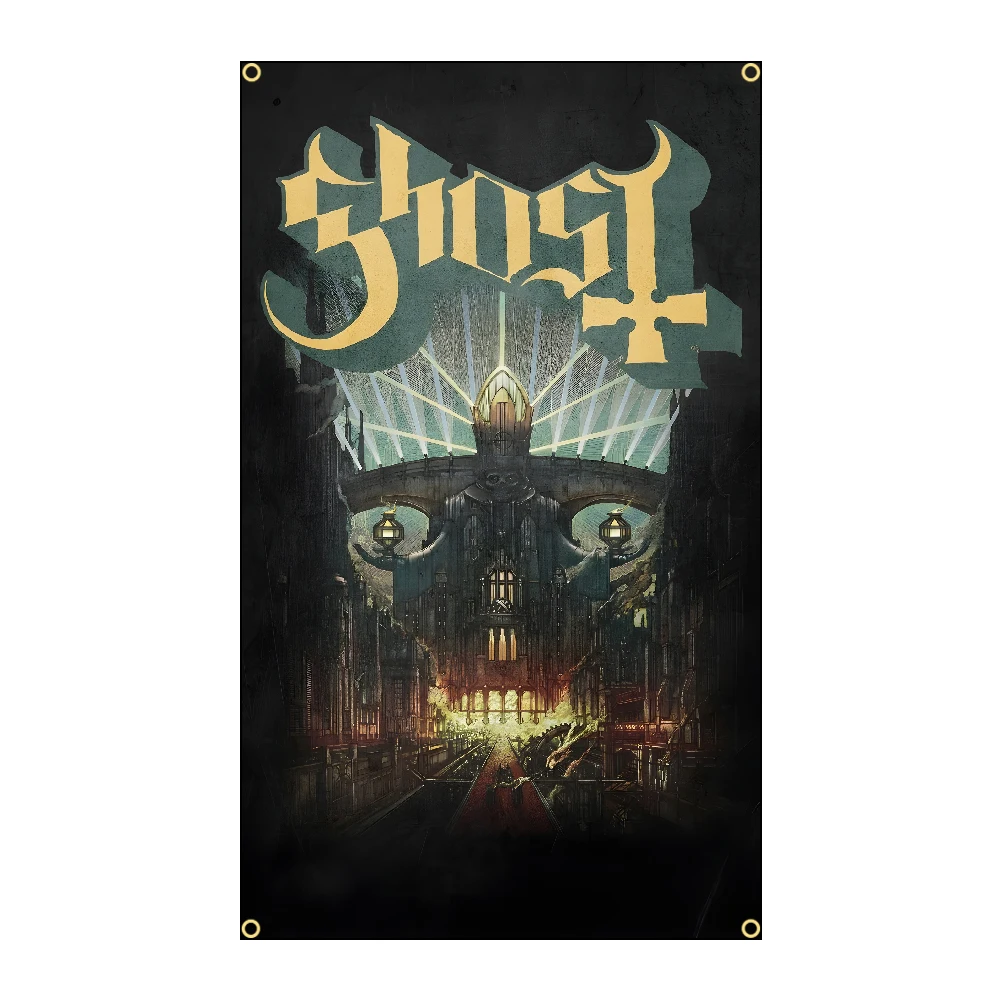 Heavy Rock Band Ghosts Flag Polyester Digital Printing Banner for Bedroom Wall Art Out Door Tapestry Decoration
