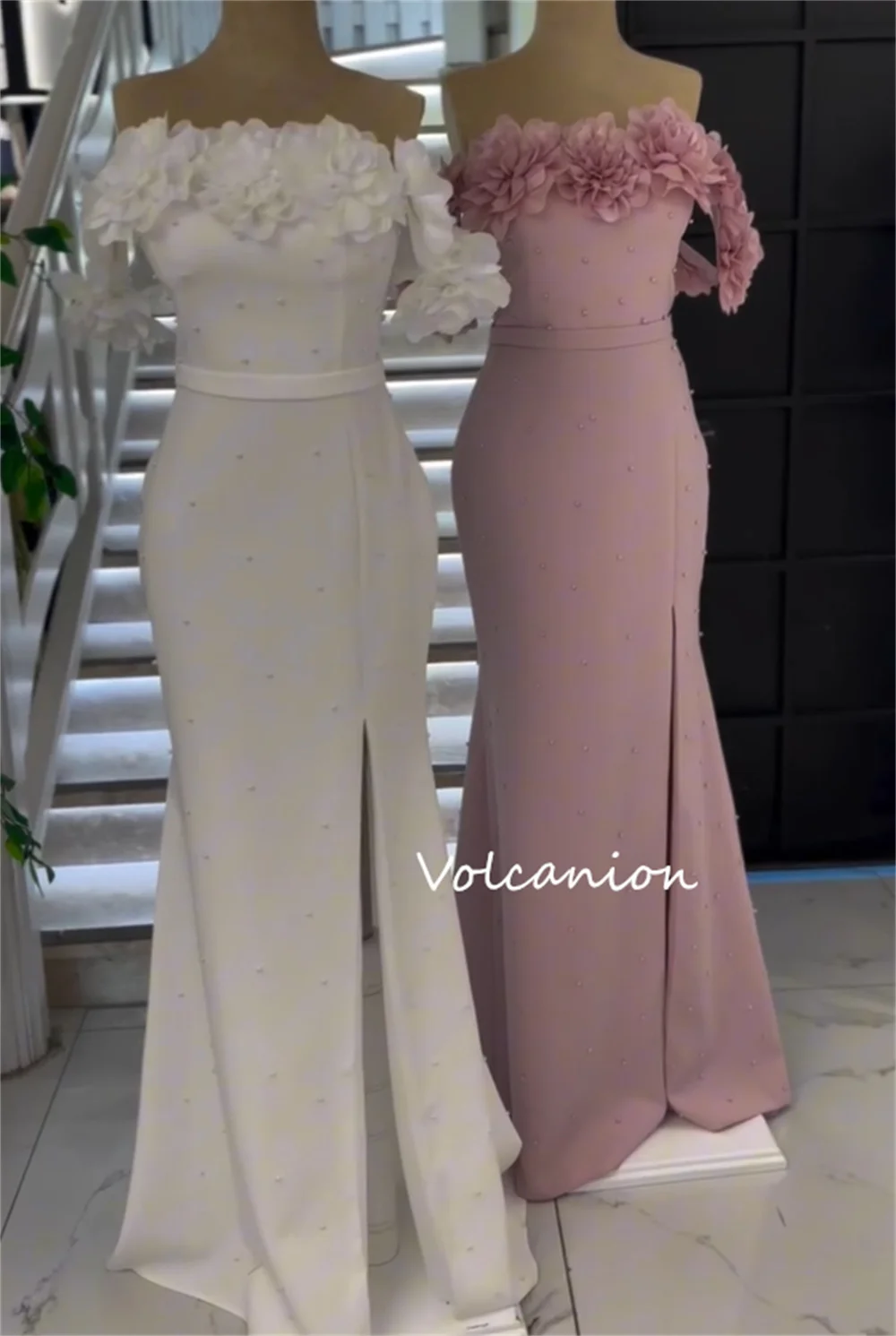 Джерси высокого качества по индивидуальному заказу, длинные платья ручной работы с цветочной трубой и открытыми плечами, элегантные вечерние платья на заказ