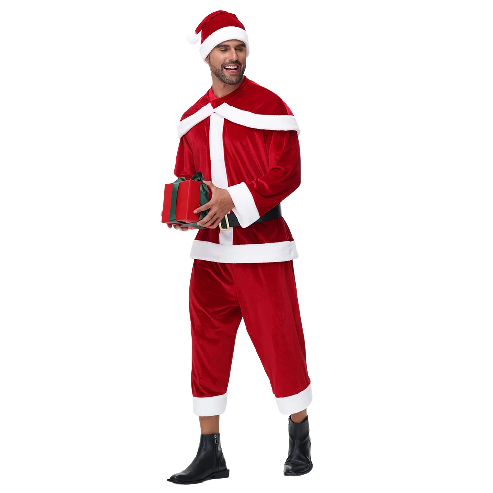 MINISO Weihnachten Weihnachtsmann Kostüm Rot Cosplay Familie Dress up Party Urlaub Neujahr Kleidung Set für Männer