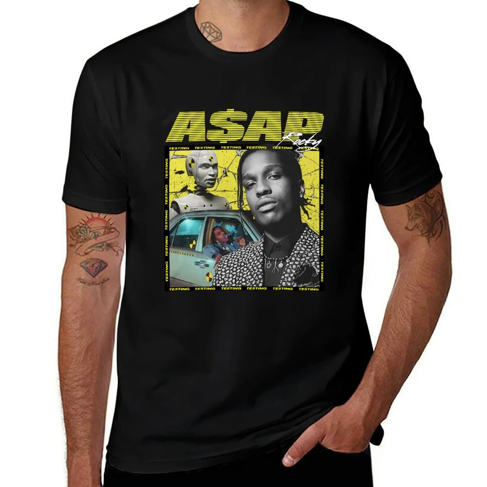 

Asap Rocky, Testing, 90's, Vintage, T-Shirt man t shirt cotton t shirt man designer T-shirt