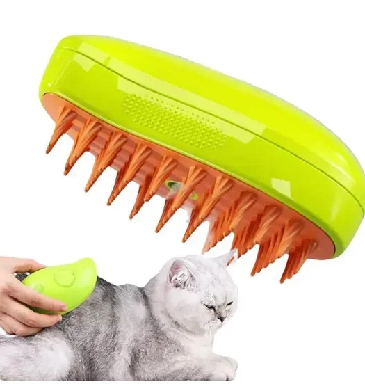 

New mango pet comb cat dog electric spray brush massage comb one button spray anti fly hair massage wash