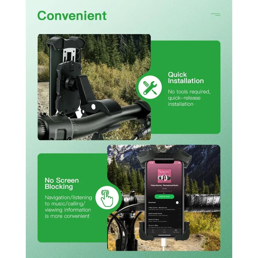 Universal Golf Cart Phone Holder Phone Mount Compatible with Bike Bicycle Stroller Push Cart Boat Car Motorcycle for Most Mobil