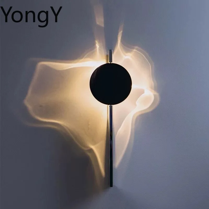 Corrugated light and shadow wall lamp, water pattern minimalist atmosphere rotating wall lamp
