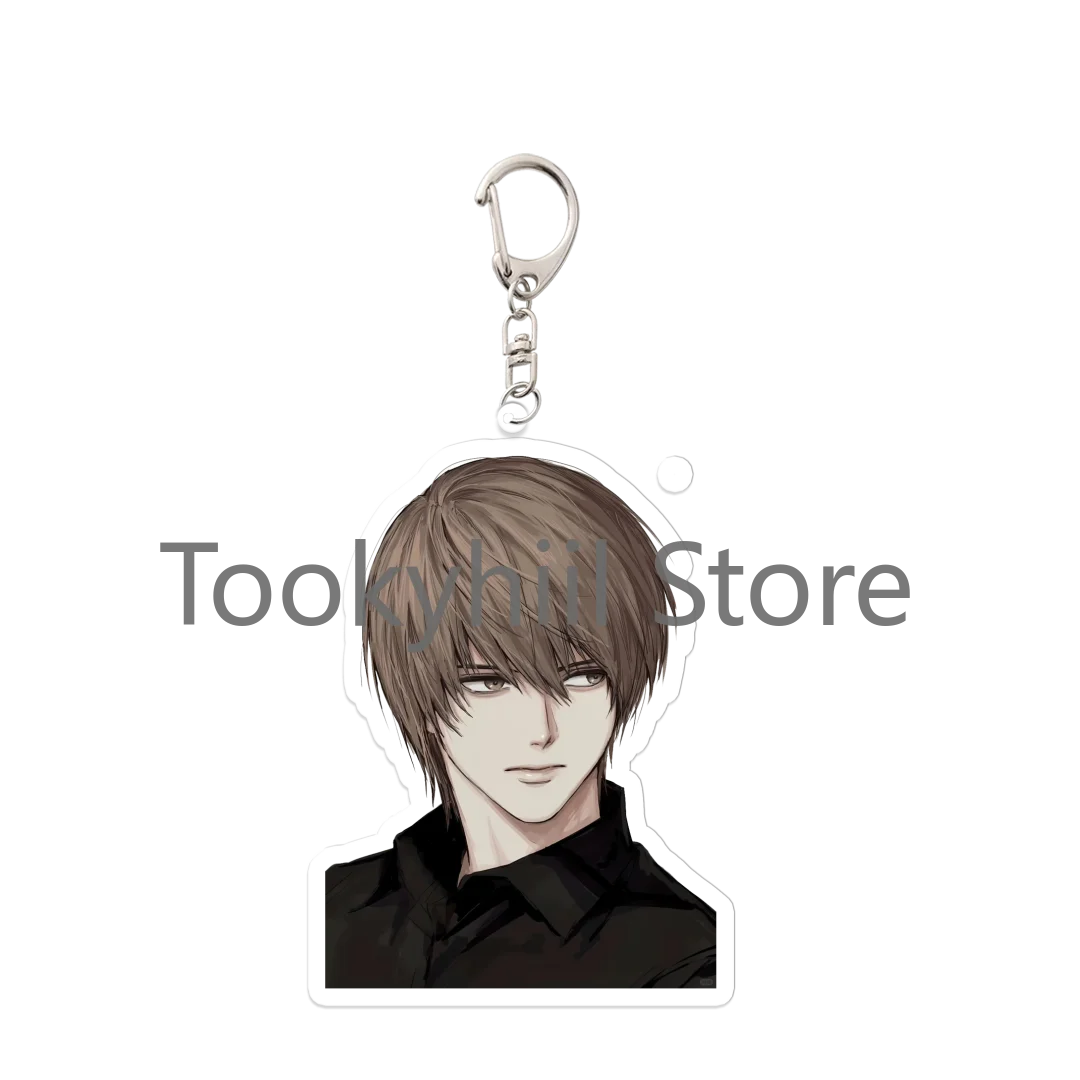Death note chaveiro l misa amane anime jogo dos desenhos animados jóias moda figura yagami luz transparente acrílico ornamentos presente da menina