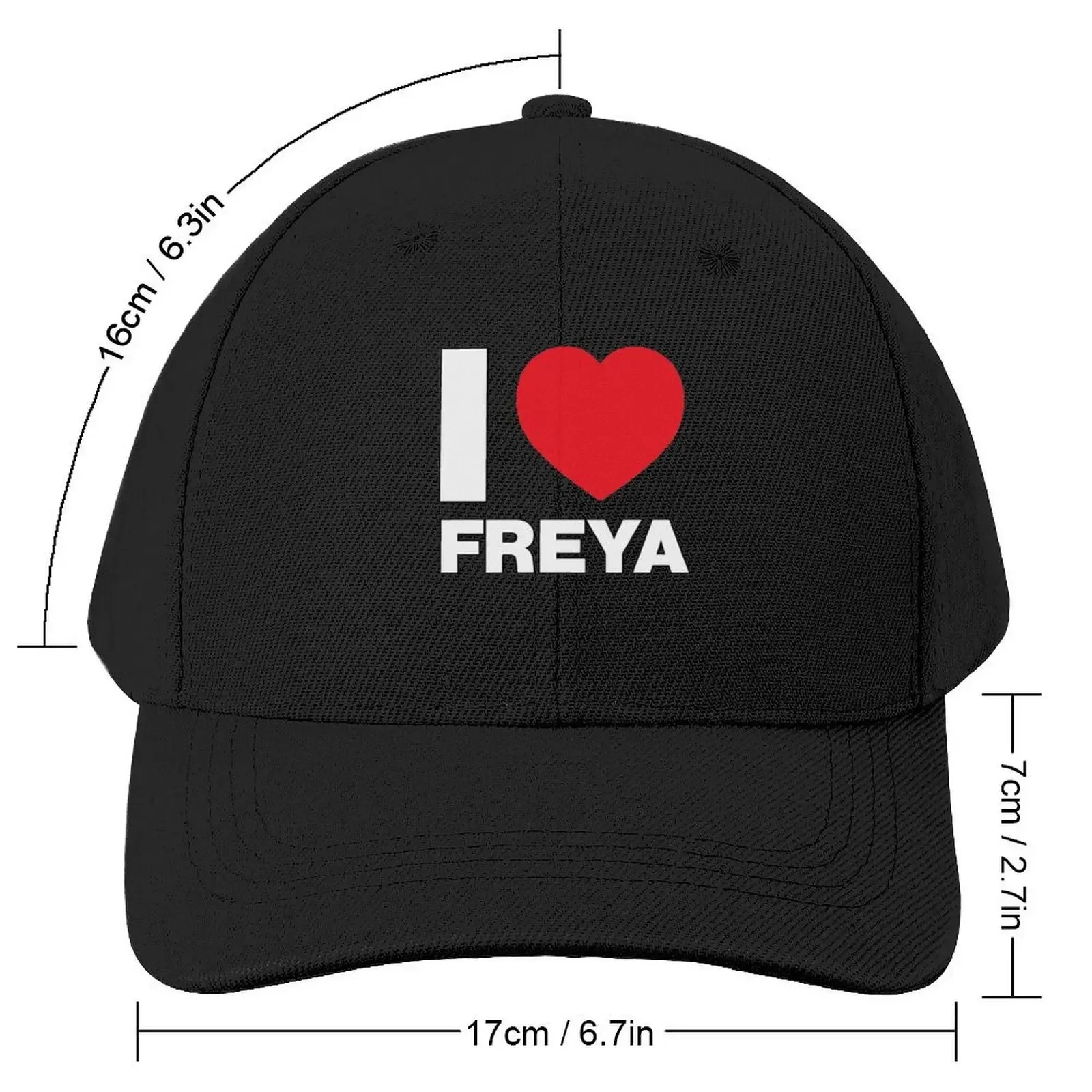 I Love her, Women Girl Daughter Name Freya Baseball Cap black custom Hat Beach Bag fishing hat Women Hats Men's