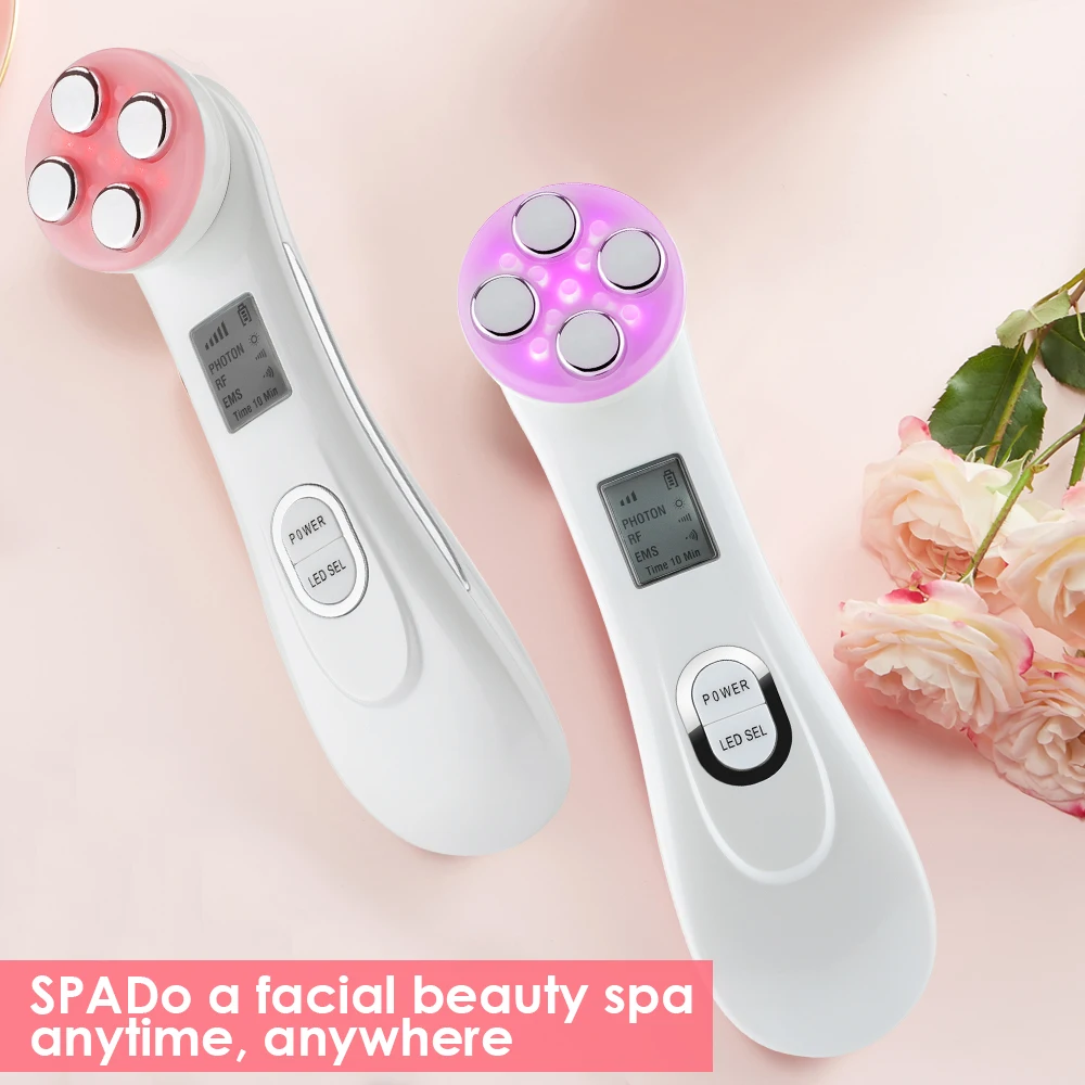 EMS Beauty Device Microcurrent RF Radio Frequency LED Photon Therapy IPL Skin Rejuvenation Face Lift Anti-aging Facial Massager