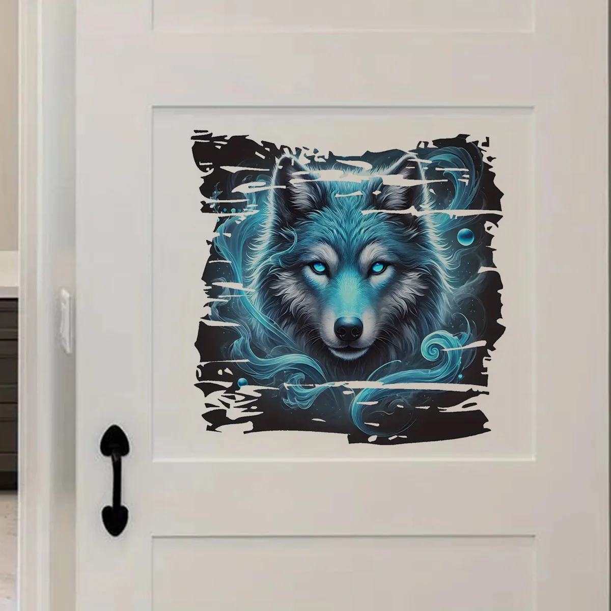 Vibrant Blue Wolf Sticker, Waterproof Vinyl Material, Ideal for Toilet, Home , Refrigerator, Car, Window, Wall Decor, Room Decor