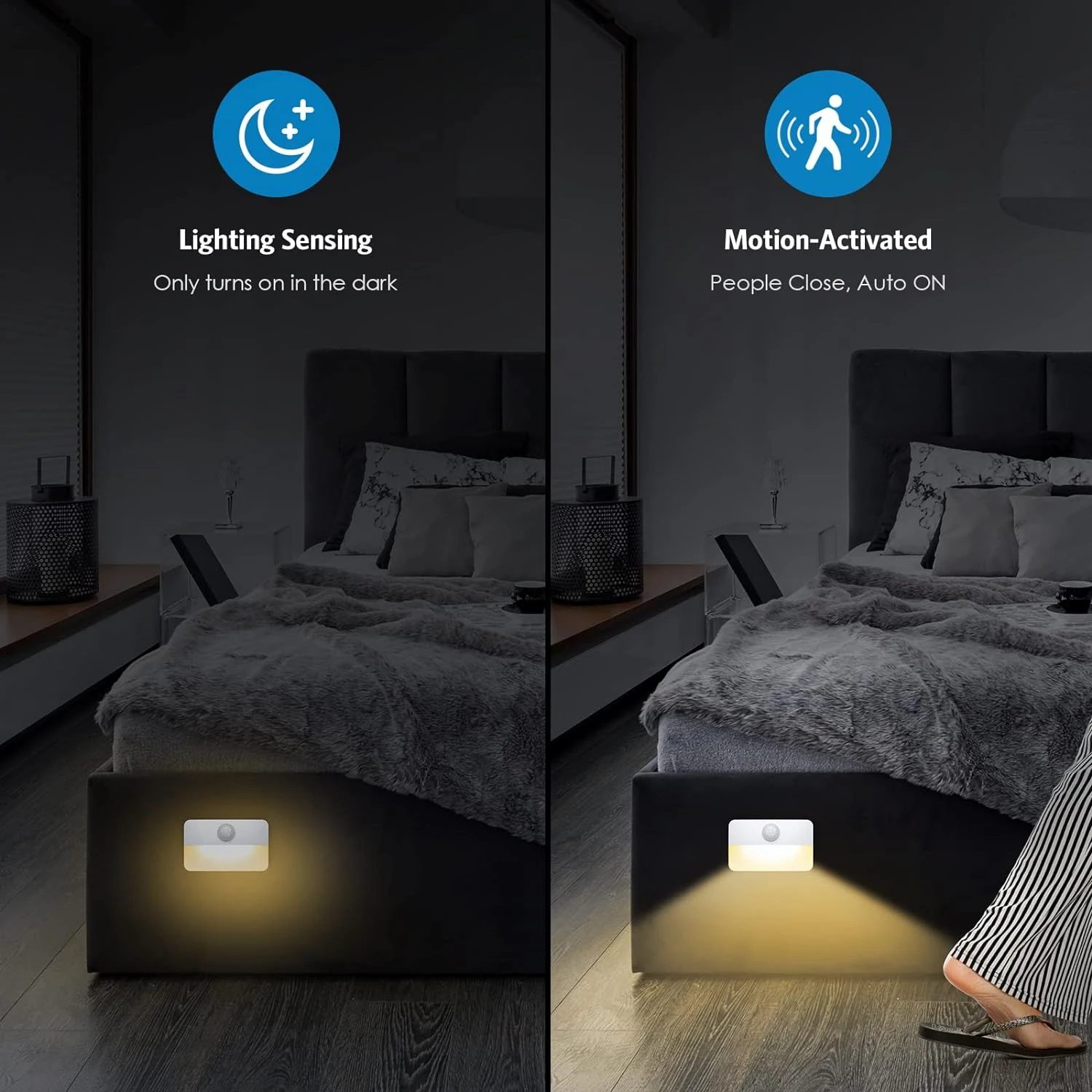 Safe, Convenient, and Enhanced Mini Motion Sensor LED Night Wall Light - Ideal Innovative Lighting Solution for Stairs, Hallway,