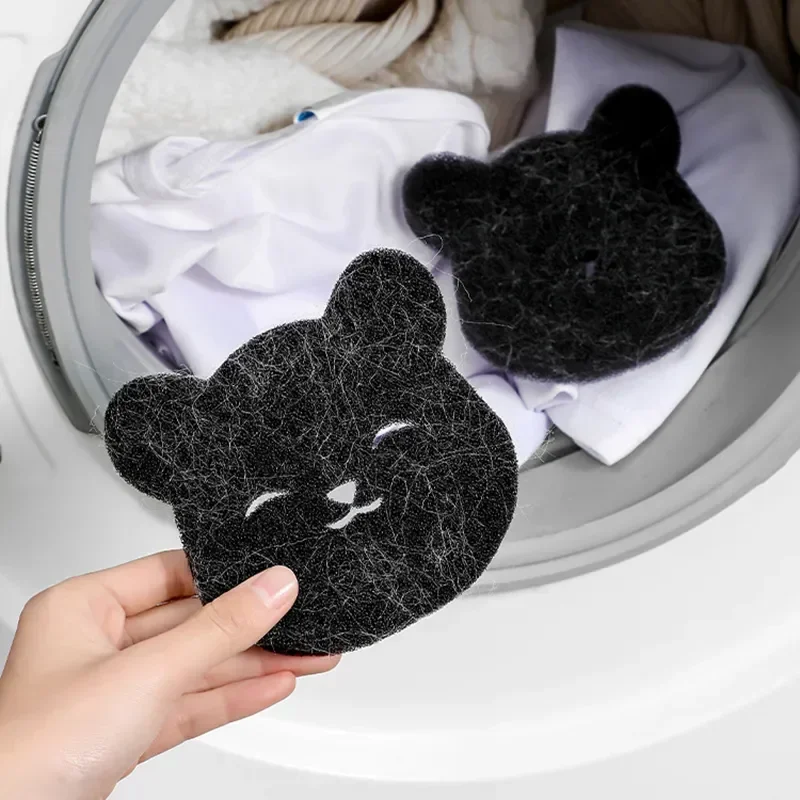 

2Pcs Reusable Clothes Sofa Cat Dog Hair Cleaning Sponge Pet Hair Remover Bear Shape Laundry Ball Washing Machine Lint Catcher