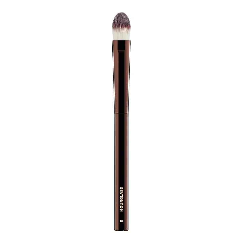 Hourglass-Pinceau de maquillage n ° 8, grande brosse anti-cernes, poils en fibre douce, couverture des défauts, design à la mode, brosse simple pour le visage