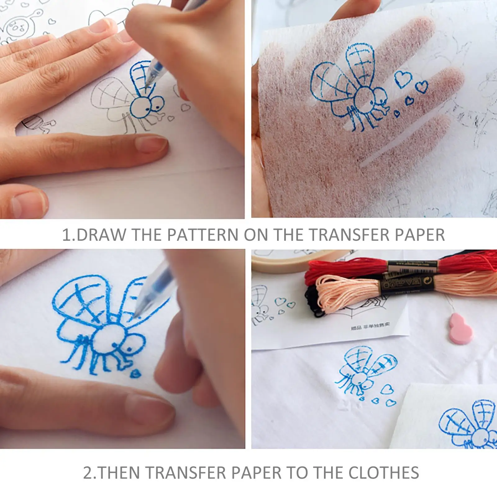 10 Pcs Sewing Cross Stitch Repeat Paper Emborgering Tracing Embroidery Transfer