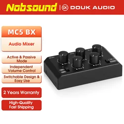 Nobsound MC5-BX Mini Stereo 4 Channel Audio Mixer Ultra Low-Noise Home/ Studio/ Bar Line Mixer