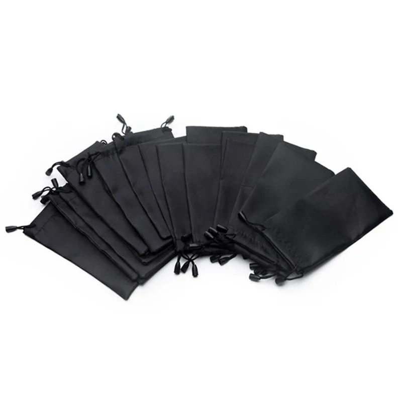 Oxford Waterproof Dustproof Drawstring Bag Black Polyester Bag Headset Data Cable Pouch Drawst Sporting Goods Pouch Organizer