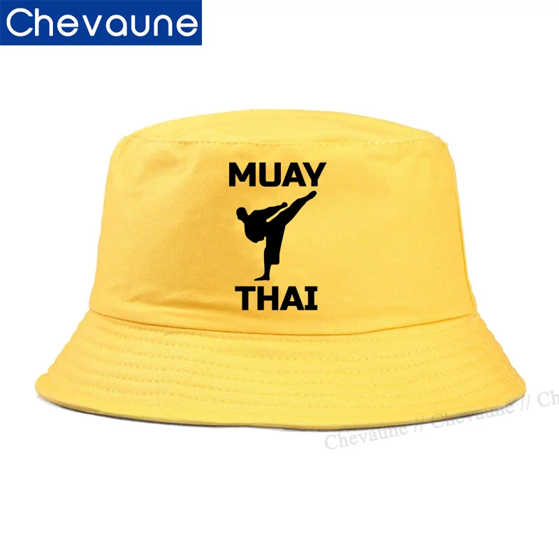 Muay Thai Martial Arts Design Bucket Hats High Quality Thai Kick Boxing Lovers Caps Classic Outdoor Summer Fisherman Caps Unisex