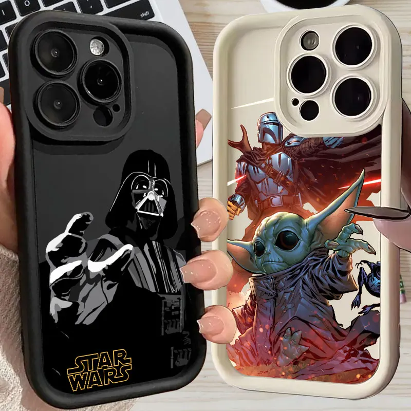 

Mandalorian S-Stars-Wars Y-Yodas Silicone Case For Apple iPhone 17E 15 16 14 13 12 11 17 Pro Max 17 Air 16 Plus 16E Phone Cover