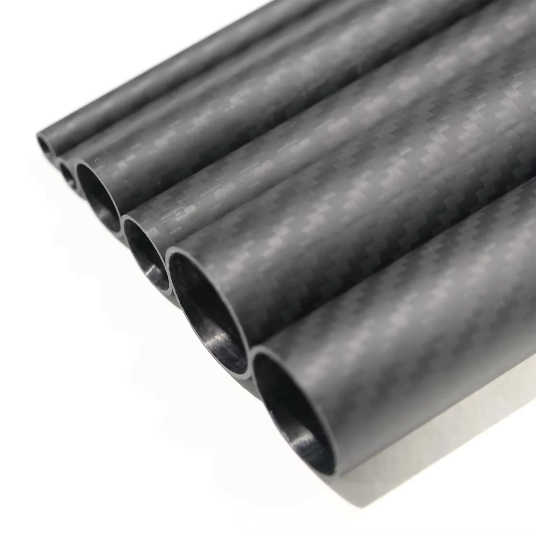 6/8/10/12/15/20mm 3K Plain Twill Roll Wrapped Carbon Fiber Tube Lightweight High Strength Sports Pipe