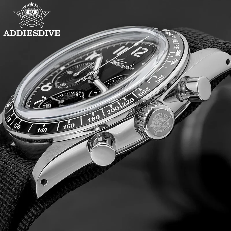 

ADDIESDIVE кварцевые часы для мужчин пузырьковое стекло из нержавеющей стали ретро VK63 хронограф роскошные мужские часы BGW9 супер светящиеся наручные часы
