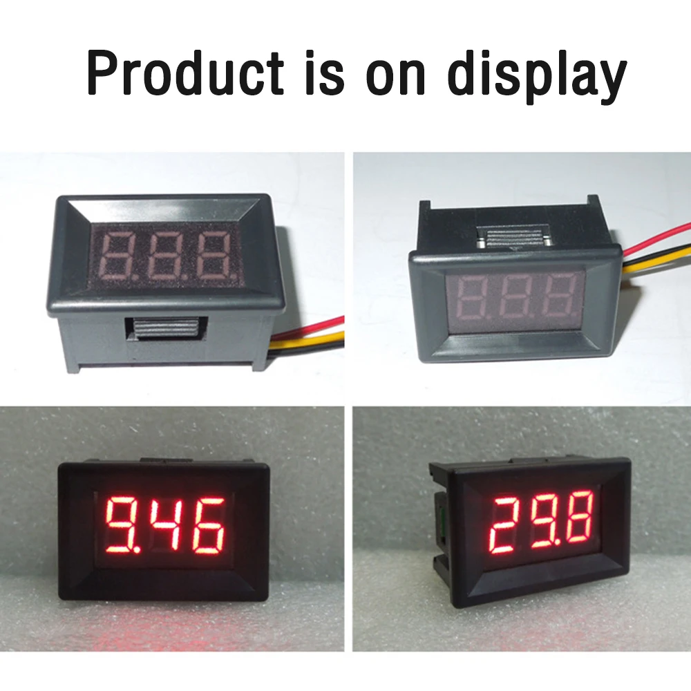 0.36 Inch Digital Voltmeter Red Green Blue DC 0-300V 0-600V 3 Wire 3 Digit Display LED Voltage Panel Tester Car Voltage Detector