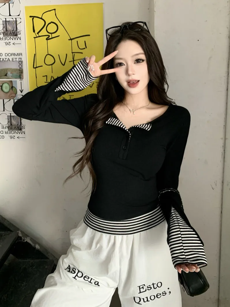 

Осень-зима 2022, утягивающий топ, корейская горячая девушка, длинный све, искусственный двухсекционный топ, женский модный дышащий, приятный для кожи