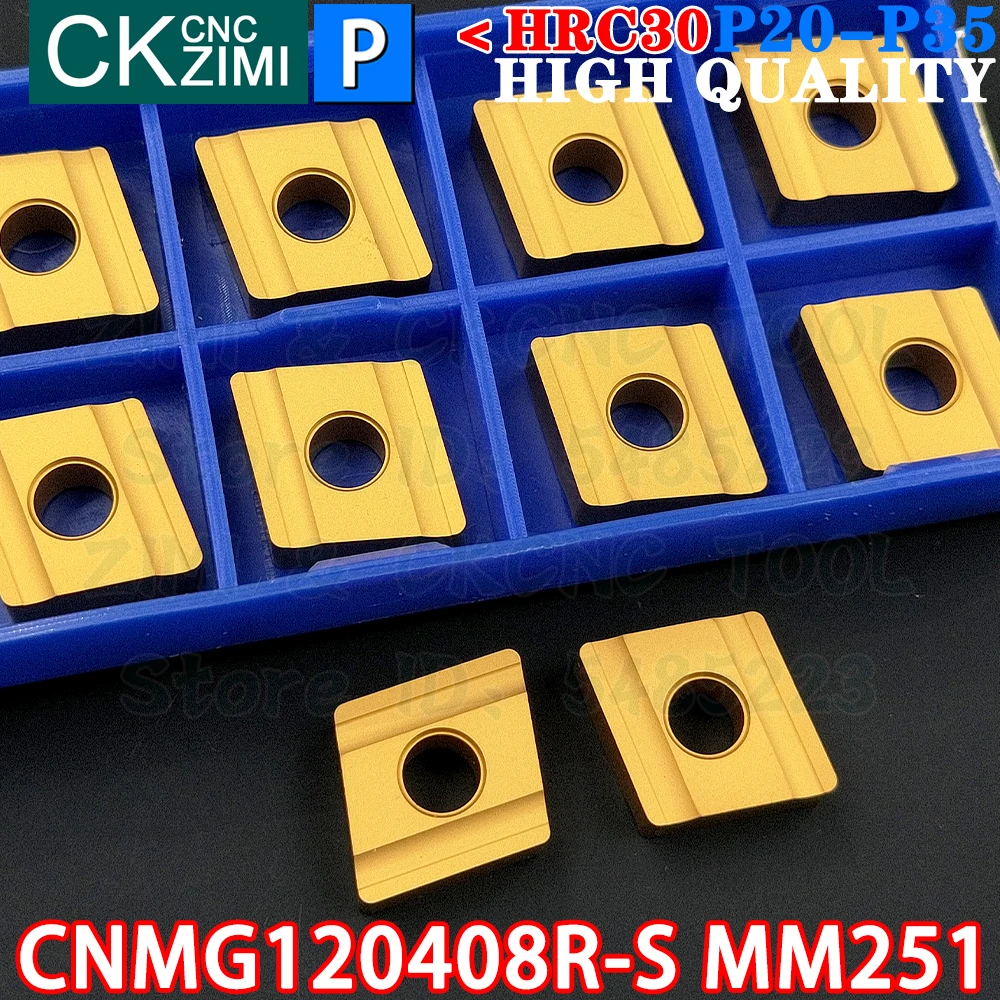 CNMG120408R-S MM251 CNMG 120408R S MM251 pastilhas de metal duro Corte Pastilhas com ranhuras Ferramentas de torneamento Fresa CNC Ferramentas de torno de metal CNMG1204 CNMG 1204 para aço