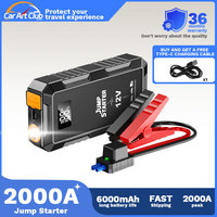 12V Portable Car Jump Starter 8000mAh Auto Battery Booster Charger Car Emergency Booster 2000A Power Bank Starting Device