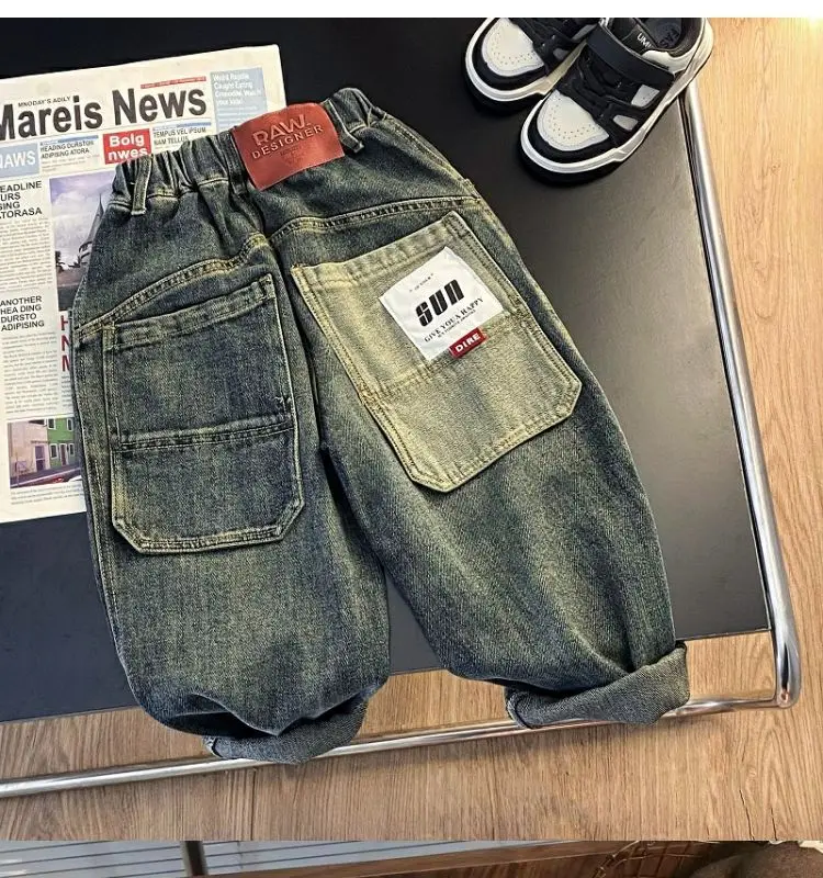 Baby Boys\' Jeans Spring and Autumn New Children\'s Korean Edition Fashion Pants Kids Casual trousers