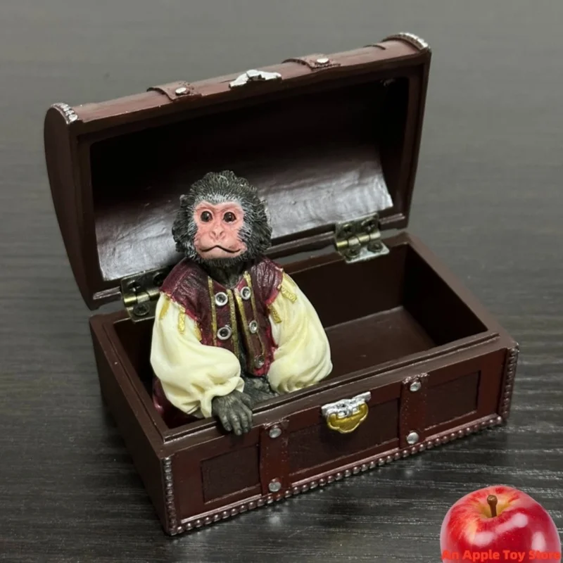 

JXK 1:6 Scale Pirate Monkey Bucket Box Set Healing Action Figure Animal Model Toy Collection Desktop Decoration Display Fans