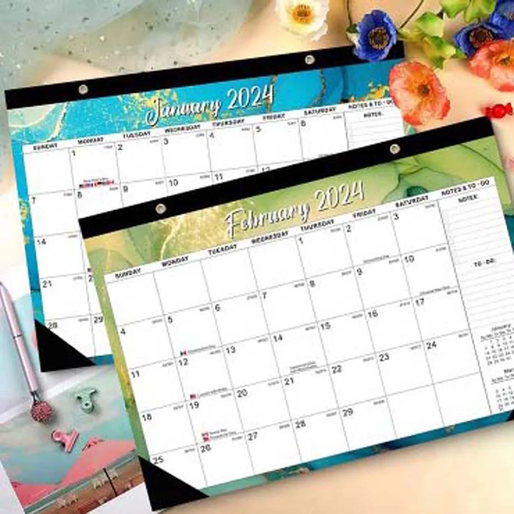 

Daily Planner 2024 Wall Calendar Weekly Schedule 18 Months English Calendar Home Decoration Paper Stationery Supplies Men/Women