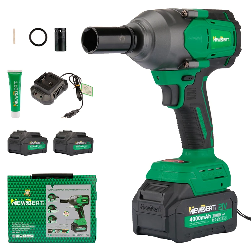 800N Battery 1/2 Brushless Cordless Set Electric Torque Screwdrivers Power Impact Wrenches Heavy Duty