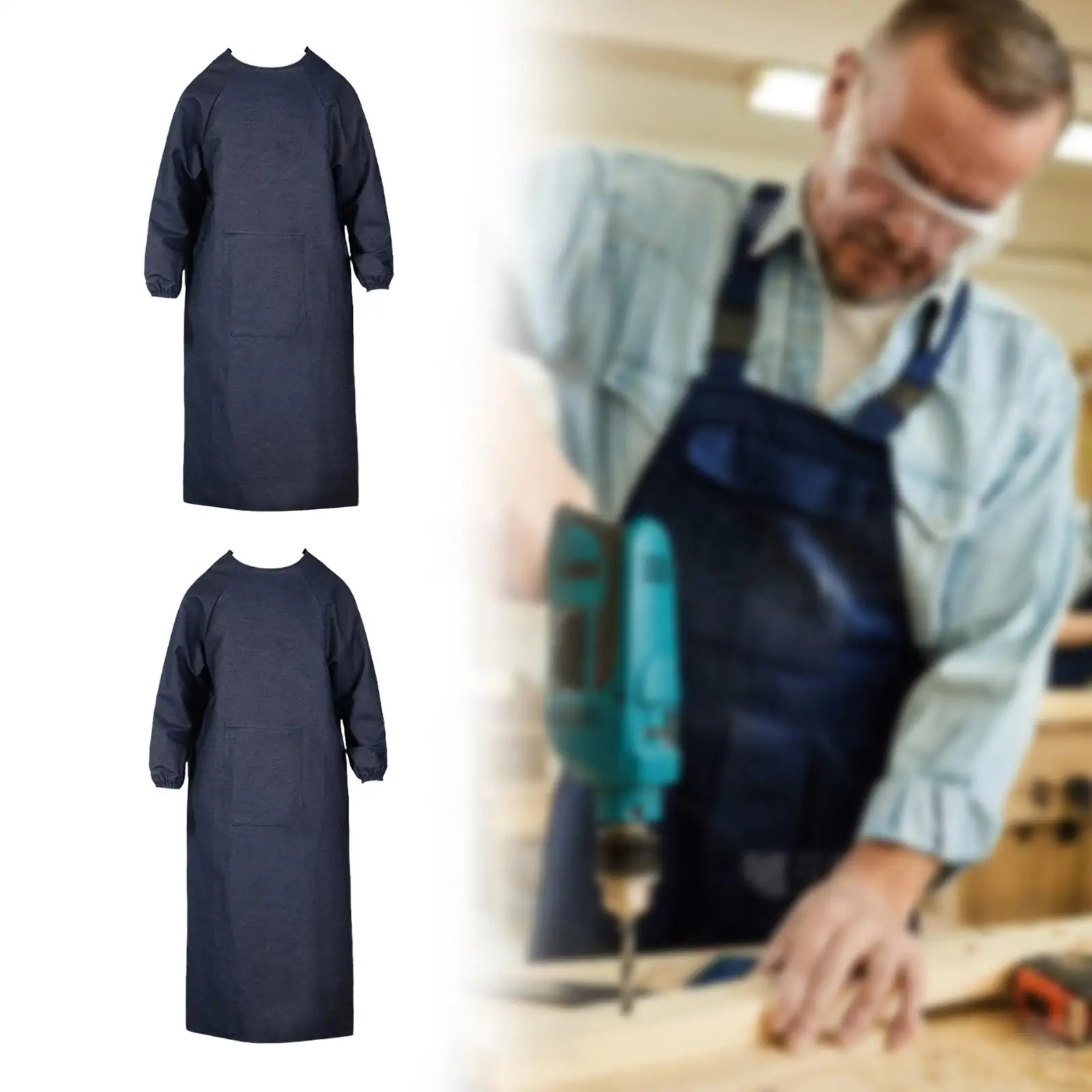 Сварочный фартук с карманным фартуком с длинными рукавами, сверхмощный для ковки, работы по дереву