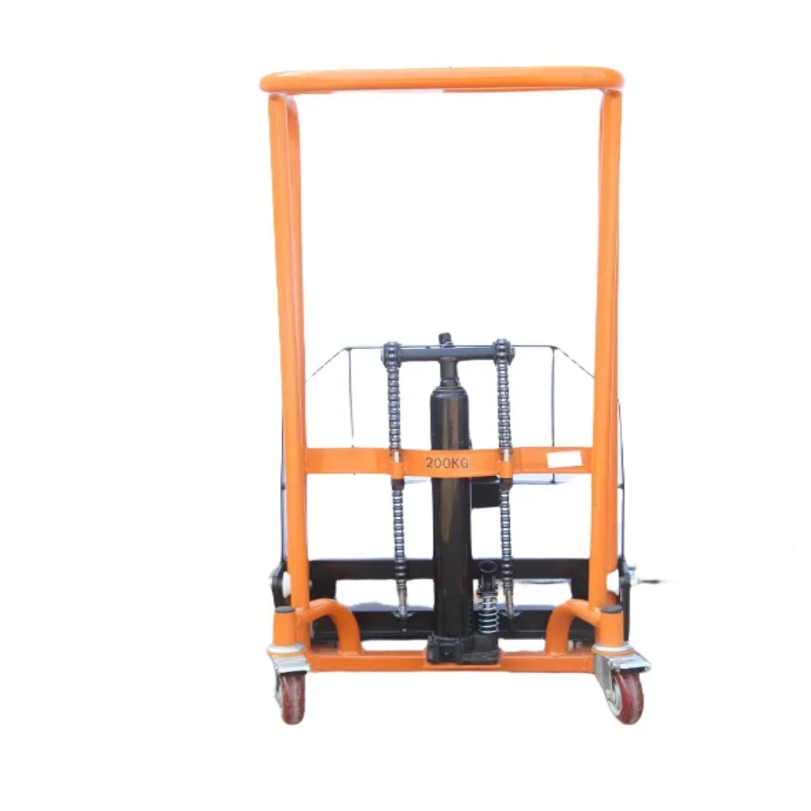 1.2m Micro Forklift Trolley 260kg Dynamic Stacker Car Hydraulic Pallet Driver Manual Wheelbarrow for Small Household Platform