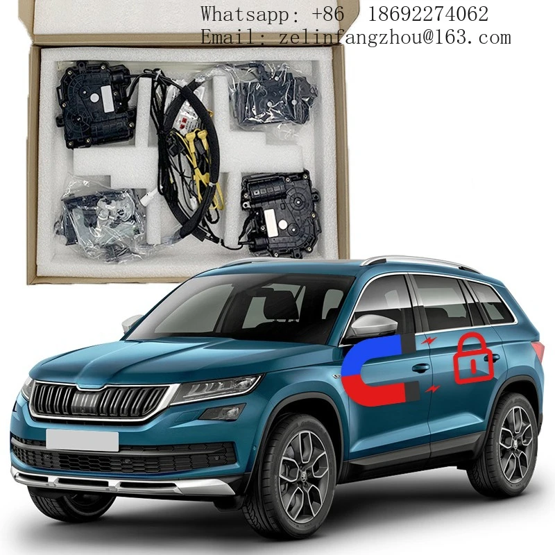 For Skoda Kodiaq Electric Suction Door Original Mechanical Lock Modified To Electronic Lock Soft Close Power-Closing