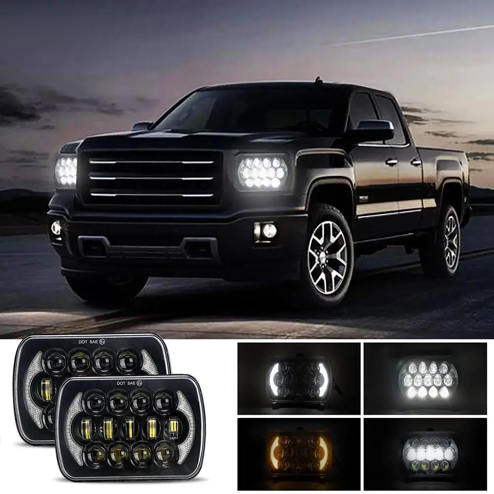 5X7 7x6 Inch DRL Light 30000LM Car LED Headlight 9-30V Hi/Lo Beam Projector Headlamp for Jeep Wrangler for GMC K3500 K2500 K1500