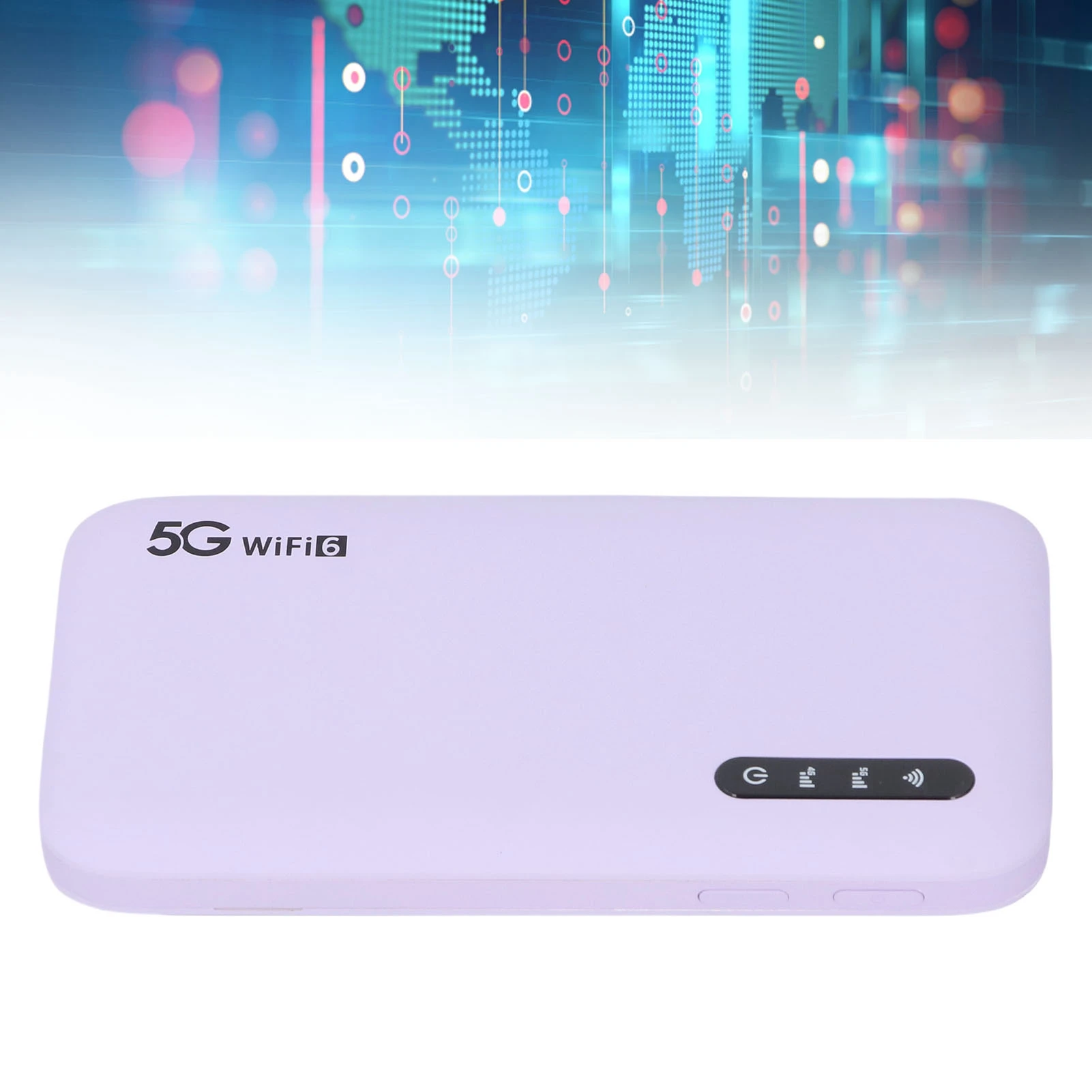 

Portable WiFi Hotspot Purple WIFI6 2.4GHz 5.8GHz Support Up To 16 Devices 5G Mobile Hotspot ABS 6100mAh High Speed for Travel
