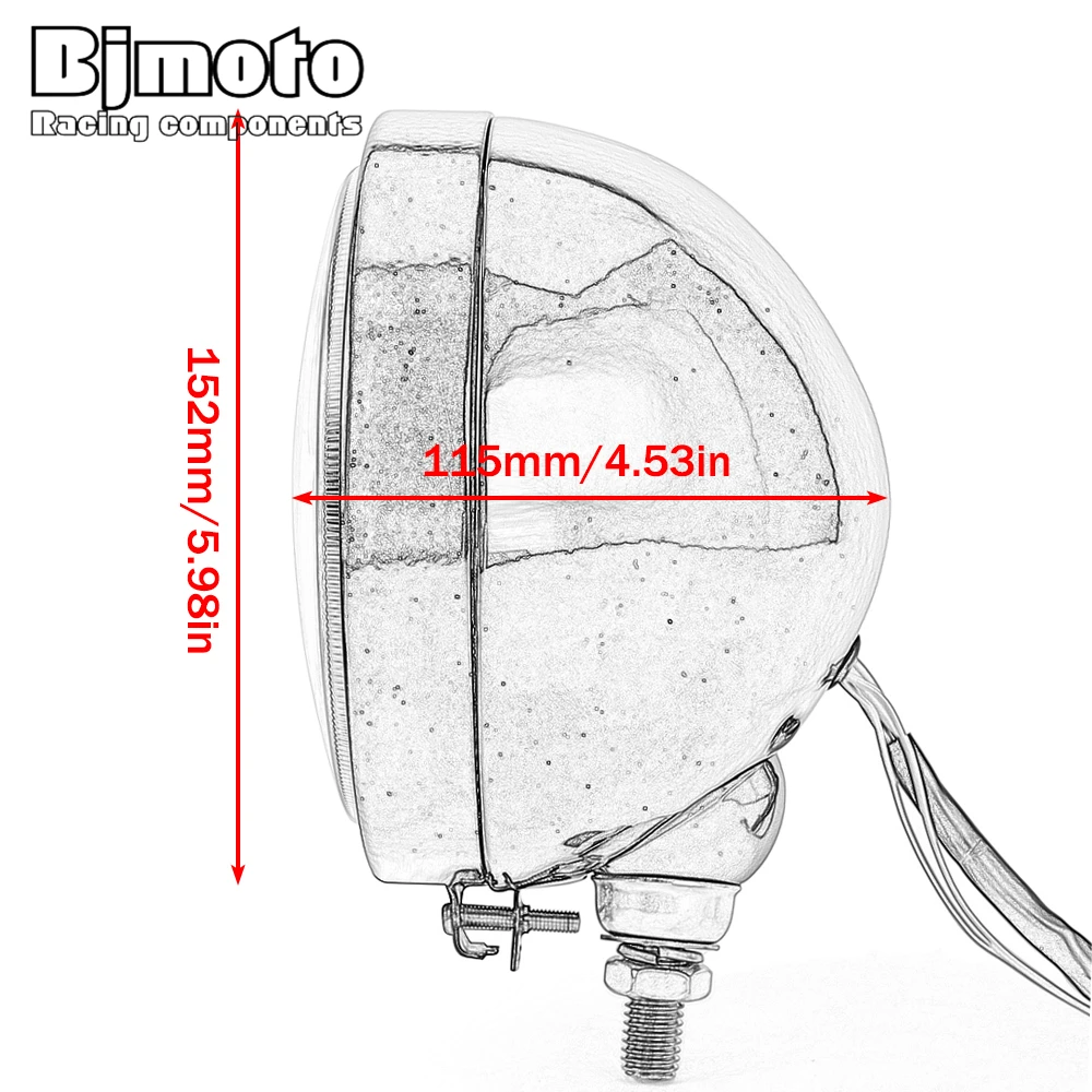 5/5.75/7/7.5 Inch LED Headlight Hi/Lo Beam For Harley Sportster 1200 883 bobbers Touring Scrambler Headlamp Cafe racer view 6