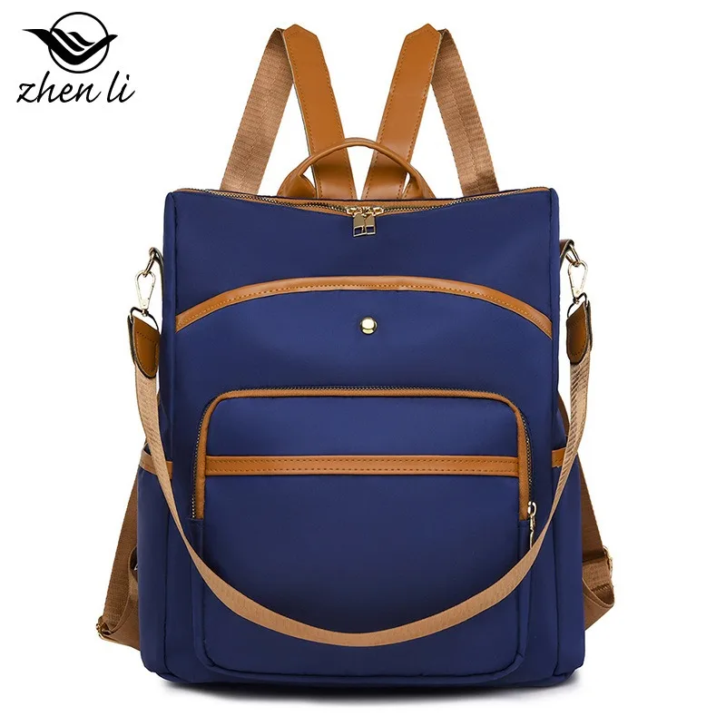 الجملة حقيبة ظهر نسائية عادية ذات سعة كبيرة بسيطة بلون حقيبة سفر مقاومة للماء للسيدات للاستخدام اليومي وفي الهواء الطلق #5